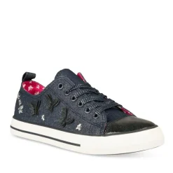 Baskets Toile MARINE Fille Lacets