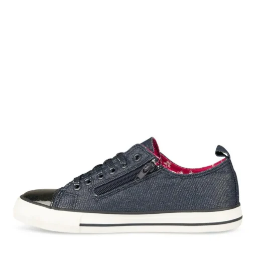 Baskets Toile MARINE Fille Lacets