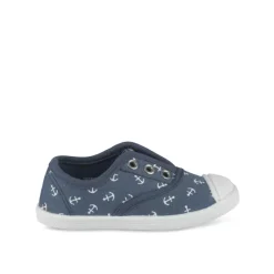 Baskets Toile MARINE Garçon Motif Multicolore Elastique