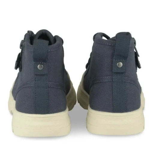 Baskets Toile MARINE Garçon Motif Uni Lacets