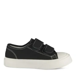 Baskets Toile NOIR Femme Motif Uni Scratch