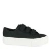 Baskets Toile NOIR Femme Motif Uni Scratch