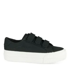 Baskets Toile NOIR Femme Motif Uni Scratch
