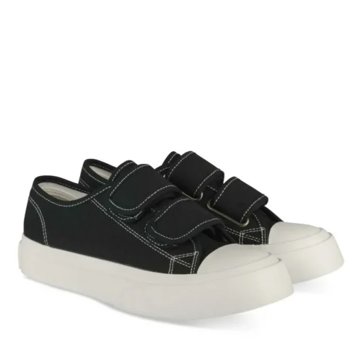 Baskets Toile NOIR Femme Motif Uni Scratch