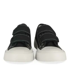 Baskets Toile NOIR Femme Motif Uni Scratch