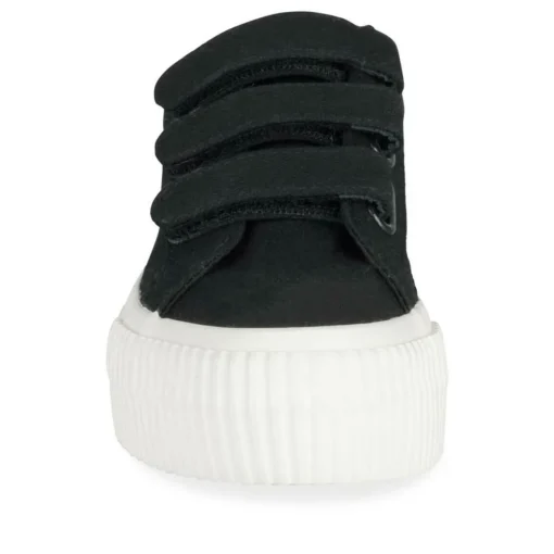 Baskets Toile NOIR Femme Motif Uni Scratch