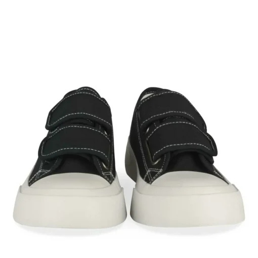 Baskets Toile NOIR Femme Motif Uni Scratch