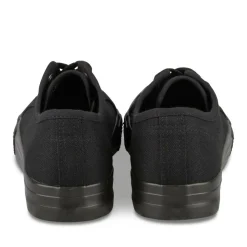 Baskets Toile NOIR Femme Motif Uni Lacets