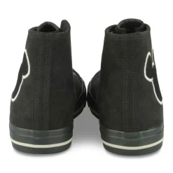 Baskets Toile NOIR Femme Motif Uni Lacets