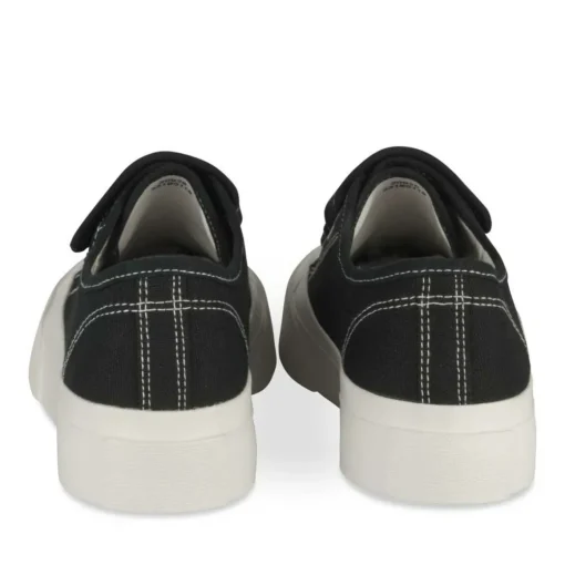 Baskets Toile NOIR Femme Motif Uni Scratch