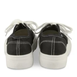 Baskets Toile NOIR Femme Motif Uni Elastique
