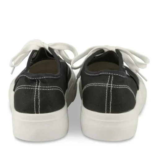 Baskets Toile NOIR Femme Motif Uni Elastique
