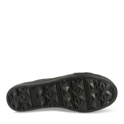 Baskets Toile NOIR Femme Motif Uni Lacets