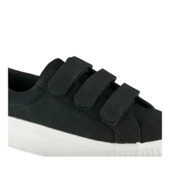 Baskets Toile NOIR Femme Motif Uni Scratch