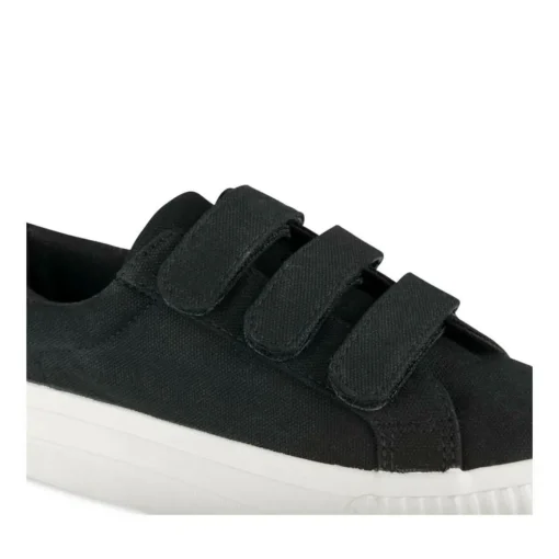 Baskets Toile NOIR Femme Motif Uni Scratch