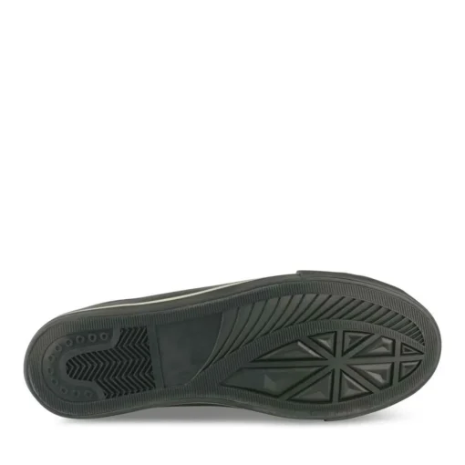 Baskets Toile NOIR Femme Motif Uni Lacets