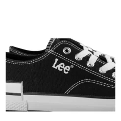 Baskets Toile NOIR Femme Motif Uni Lacets