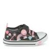 Baskets Toile NOIR Fille Motif Licorne Scratch