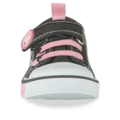 Baskets Toile NOIR Fille Motif Licorne Scratch