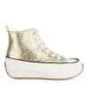 Baskets Toile OR Fille Motif Uni Lacets