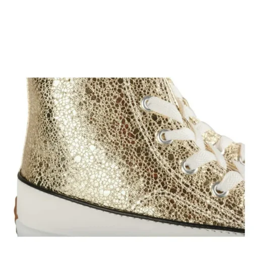 Baskets Toile OR Fille Motif Uni Lacets