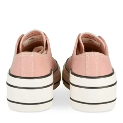 Baskets Toile ROSE Femme Motif Uni Lacets