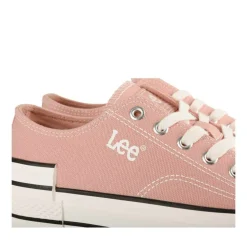 Baskets Toile ROSE Femme Motif Uni Lacets