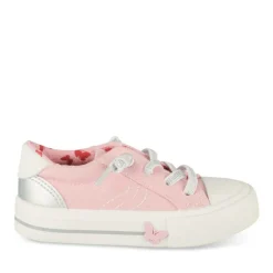 Baskets Toile ROSE Fille Motif Paillettes Elastique