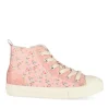 Baskets Toile ROSE Fille Motif Iridescent Lacets