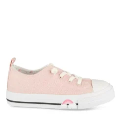 Baskets Toile ROSE Fille Motif Paillettes Elastique