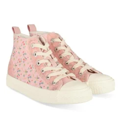 Baskets Toile ROSE Fille Motif Iridescent Lacets