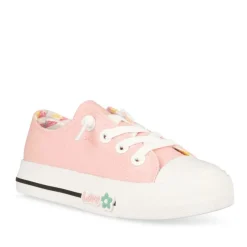 Baskets Toile ROSE Fille Elastique