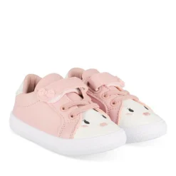 Baskets Toile ROSE Fille Motif Animal Scratch