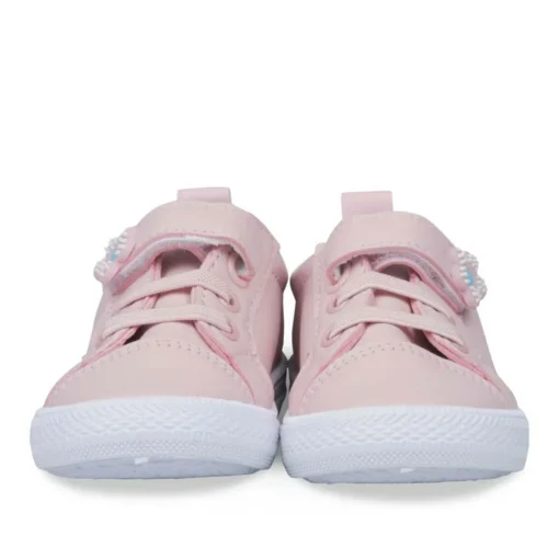 Baskets Toile ROSE Fille Motif Uni Scratch