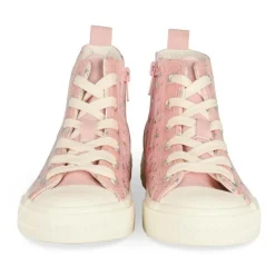 Baskets Toile ROSE Fille Motif Iridescent Lacets