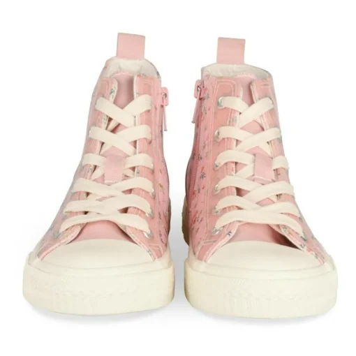 Baskets Toile ROSE Fille Motif Iridescent Lacets