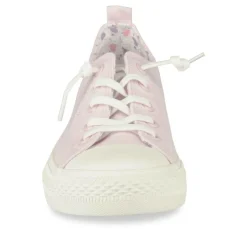 Baskets Toile ROSE Fille Motif Uni Elastique