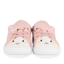 Baskets Toile ROSE Fille Motif Animal Scratch