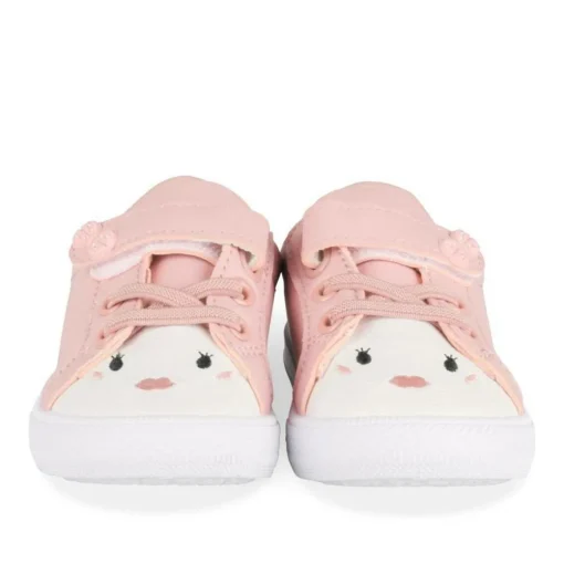 Baskets Toile ROSE Fille Motif Animal Scratch