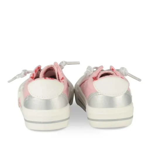 Baskets Toile ROSE Fille Motif Paillettes Elastique