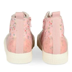 Baskets Toile ROSE Fille Motif Iridescent Lacets