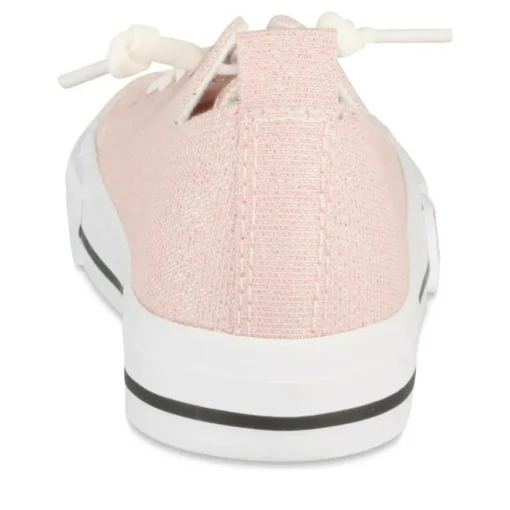 Baskets Toile ROSE Fille Motif Paillettes Elastique