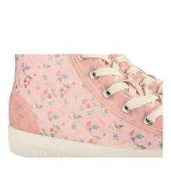 Baskets Toile ROSE Fille Motif Iridescent Lacets