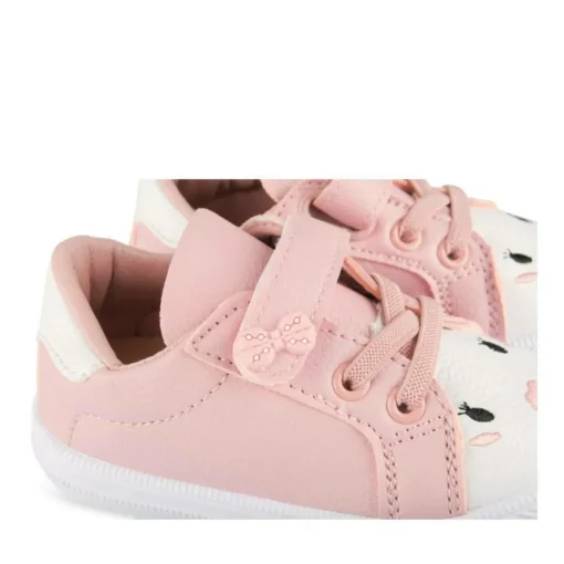Baskets Toile ROSE Fille Motif Animal Scratch