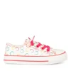 Baskets Toile ROUGE Fille Elastique