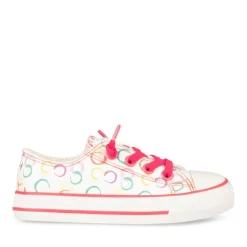 Baskets Toile ROUGE Fille Elastique