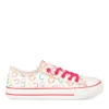 Baskets Toile ROUGE Fille Elastique
