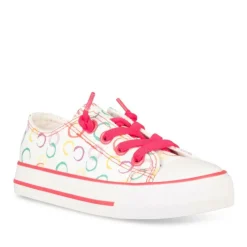Baskets Toile ROUGE Fille Elastique