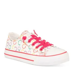 Baskets Toile ROUGE Fille Elastique