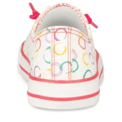 Baskets Toile ROUGE Fille Elastique